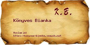 Könyves Bianka névjegykártya